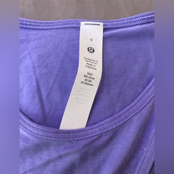 Lululemon Shoulder Cut-Out Yoga Tank Size 4 NWT! Dark Lavender - Picture 5 of 7